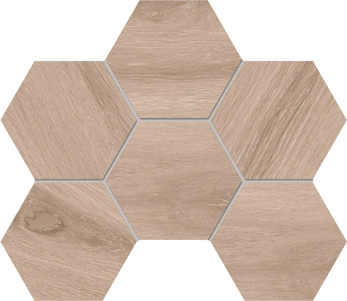 Мозаика Estima SI01 Ametis Selection Hexagon Oak 25x28.5 бежевый
