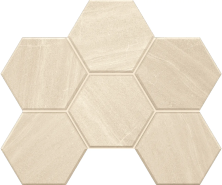Мозаика Estima GB01 Gabbro Hexagon White 25x28.5 бежевый