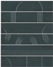 Панно Kerama Marazzi KMP3STA008RN6X Панно Мажорель зеленый темный глянцевый из 6 частей 28.5x36