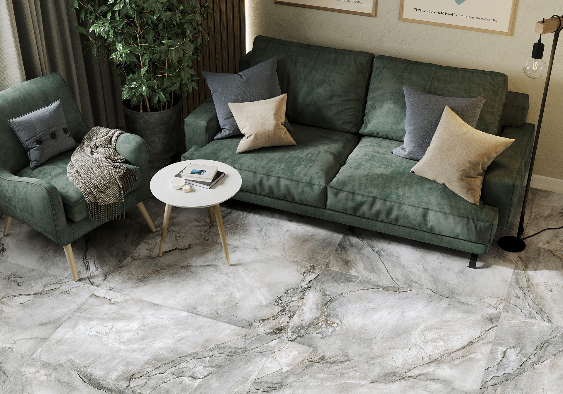 Керамогранит Alma Ceramica Вулкано GFA114VLC70L серый 57x114