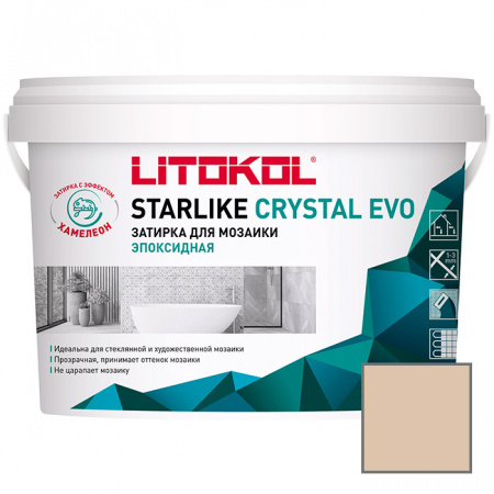 Прозрачная затирка для мозаики Литокол STARLIKE CRYSTAL EVO 2.5кг S.825 Beige Havana