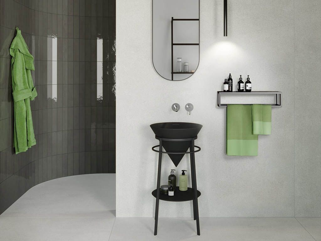 Керамогранит Kerama Marazzi DD070500R6 Конкрит зеленый светлый матовый обрезной 119.5x320