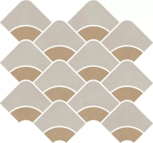 Декор Kerama Marazzi KMD2HID009BR Таделакт наборный бежевый светлый, желтый матовый обрезной 28x30
