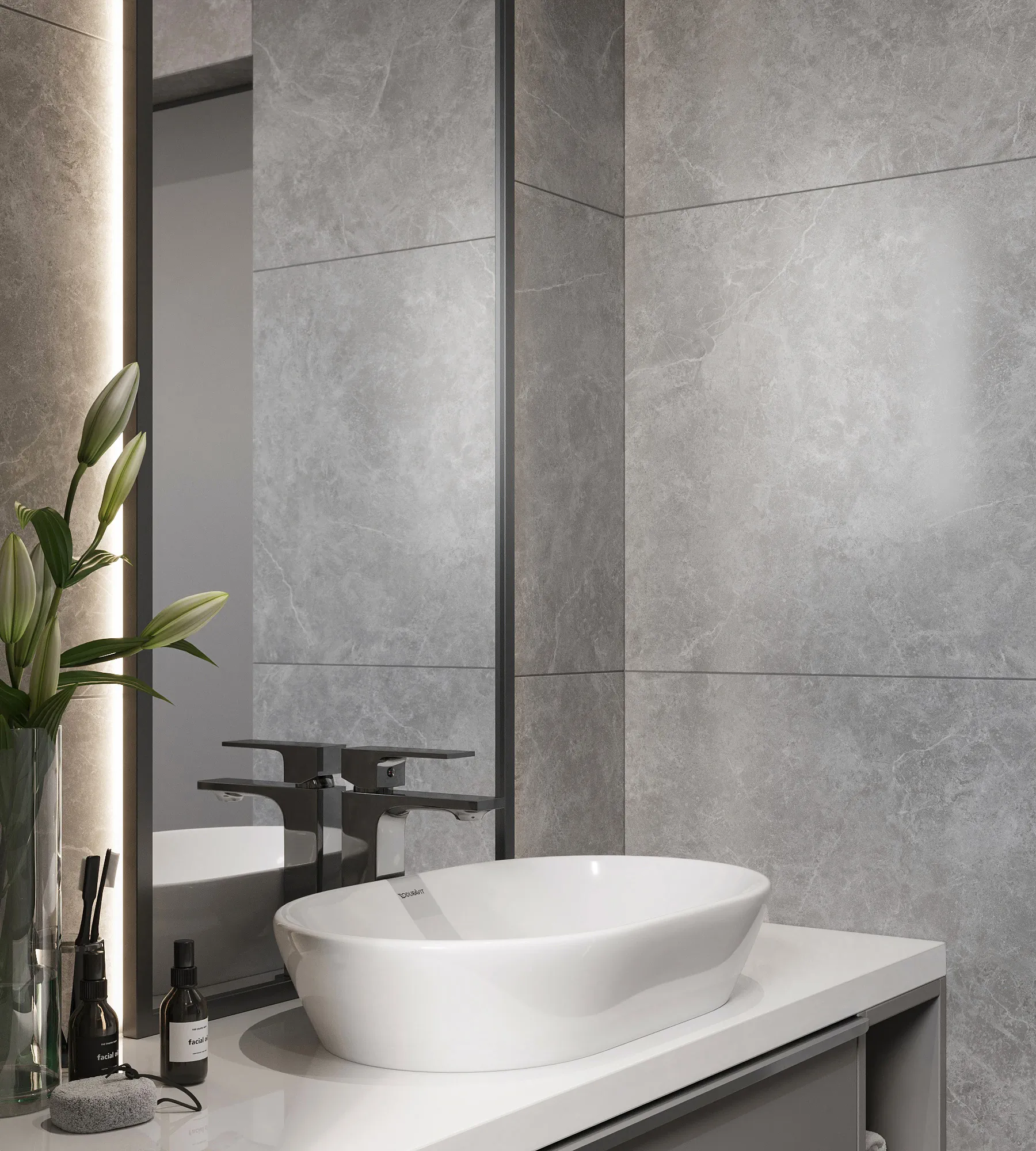 Керамогранит Креанза SL1003-A Oviedo Silver Solido 60x120 серый