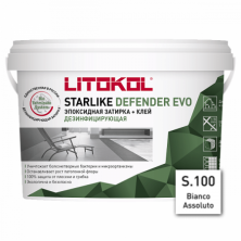 Антибактериальная затирка + клей Литокол STARLIKE DEFENDER EVO 2кг S.100 BIANCO ASSOLUTO