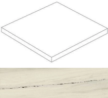 Ступень угловая правая Marvel Bianco Fantastico Scalino Ang. Dx Lapp. APAF 37.5x37.5