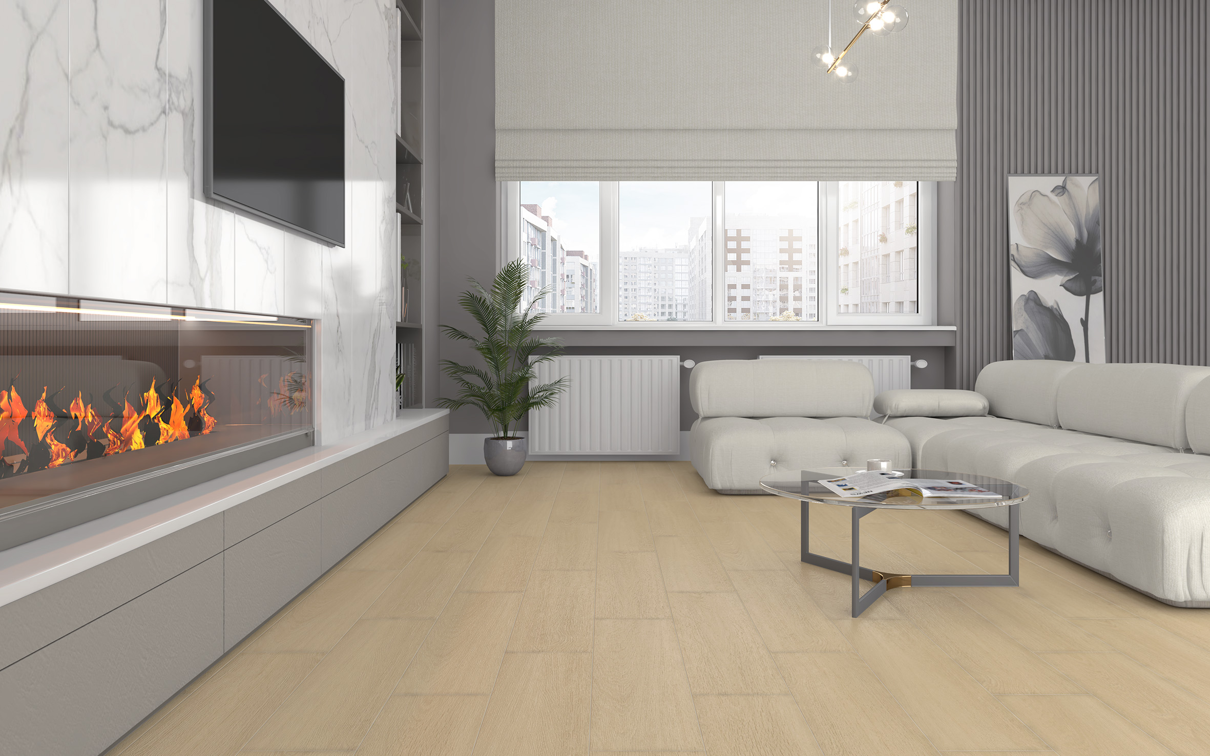 Керамогранит (SG706690R) Laparet Madera серый 20x80 матовый