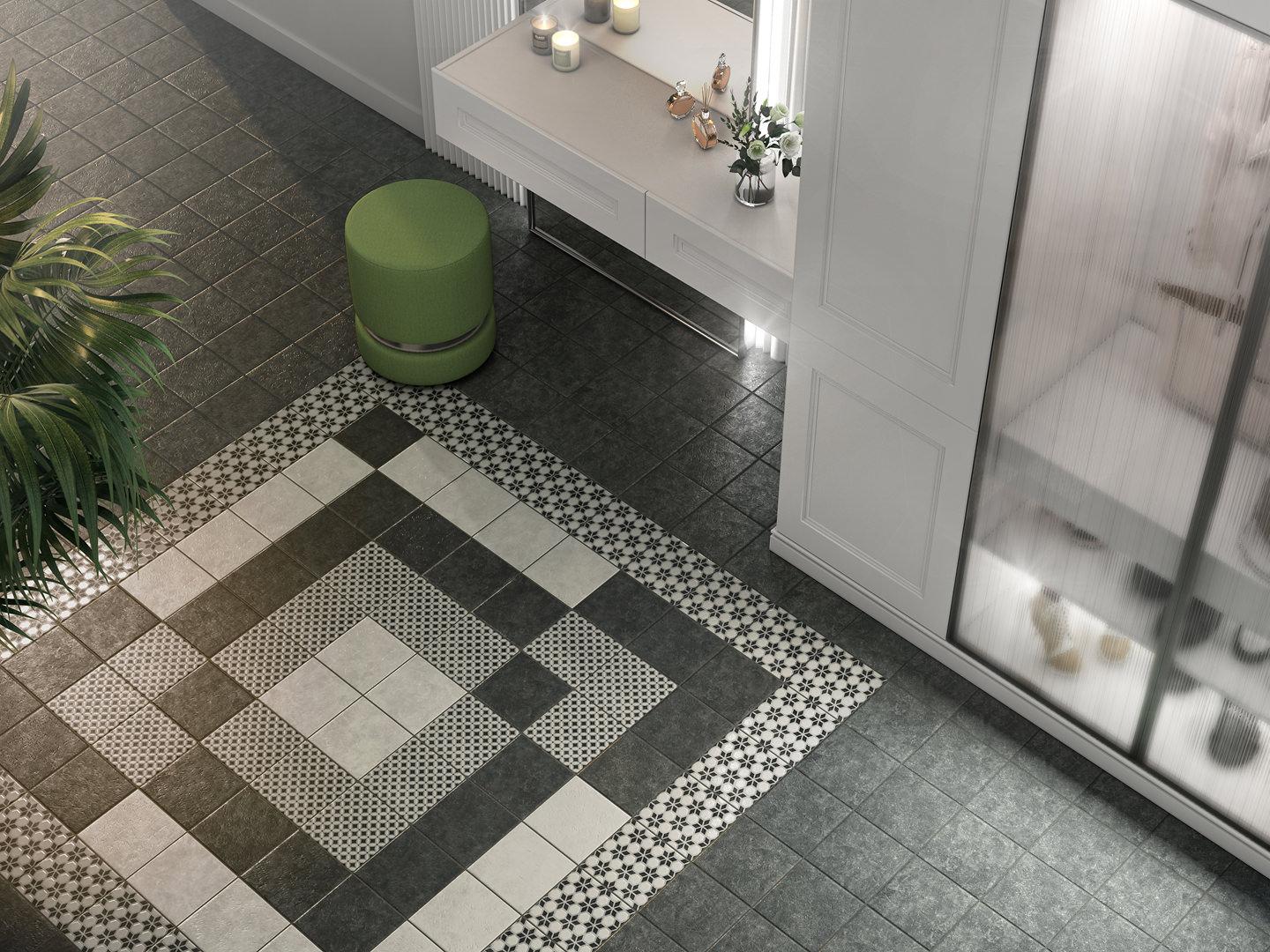 Декор Kerama Marazzi Фреджио 2 черно-белый 20x20 VT\A295\SG1544N
