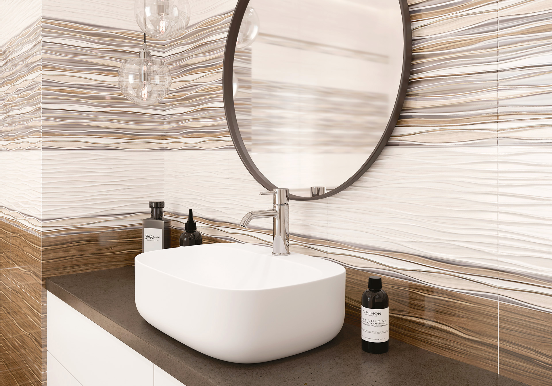 Декор Alma Ceramica Плессо DWU09PLS406 коричневый 24.9x50