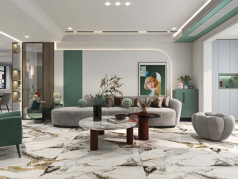 Керамогранит Азарио Colombia White Gold 60x120 Carving H18004012G белый