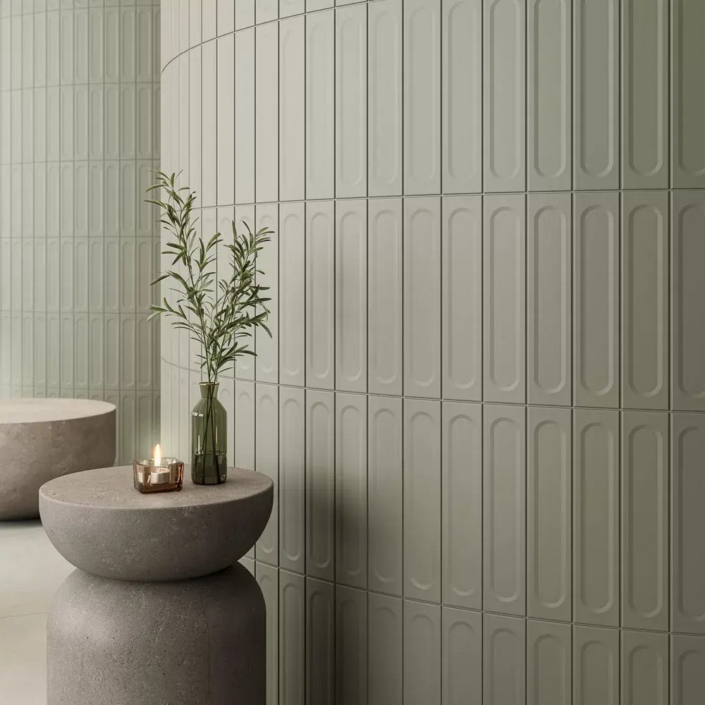 Керамическая плитка Kerama Marazzi KM26370 Медина 2 зеленый матовый структура 6x28.5