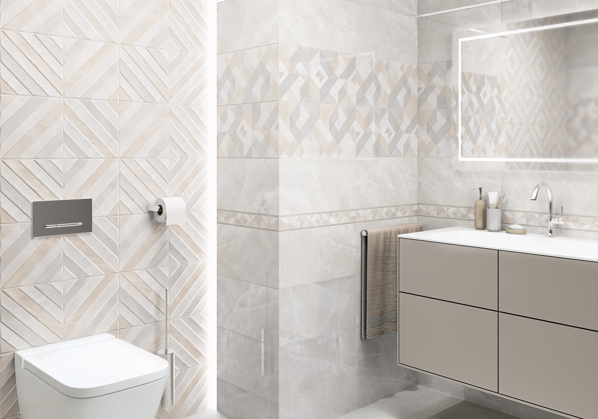 Декор Alma Ceramica Риволи DWU09RVL014 разноцветный 24.9x50