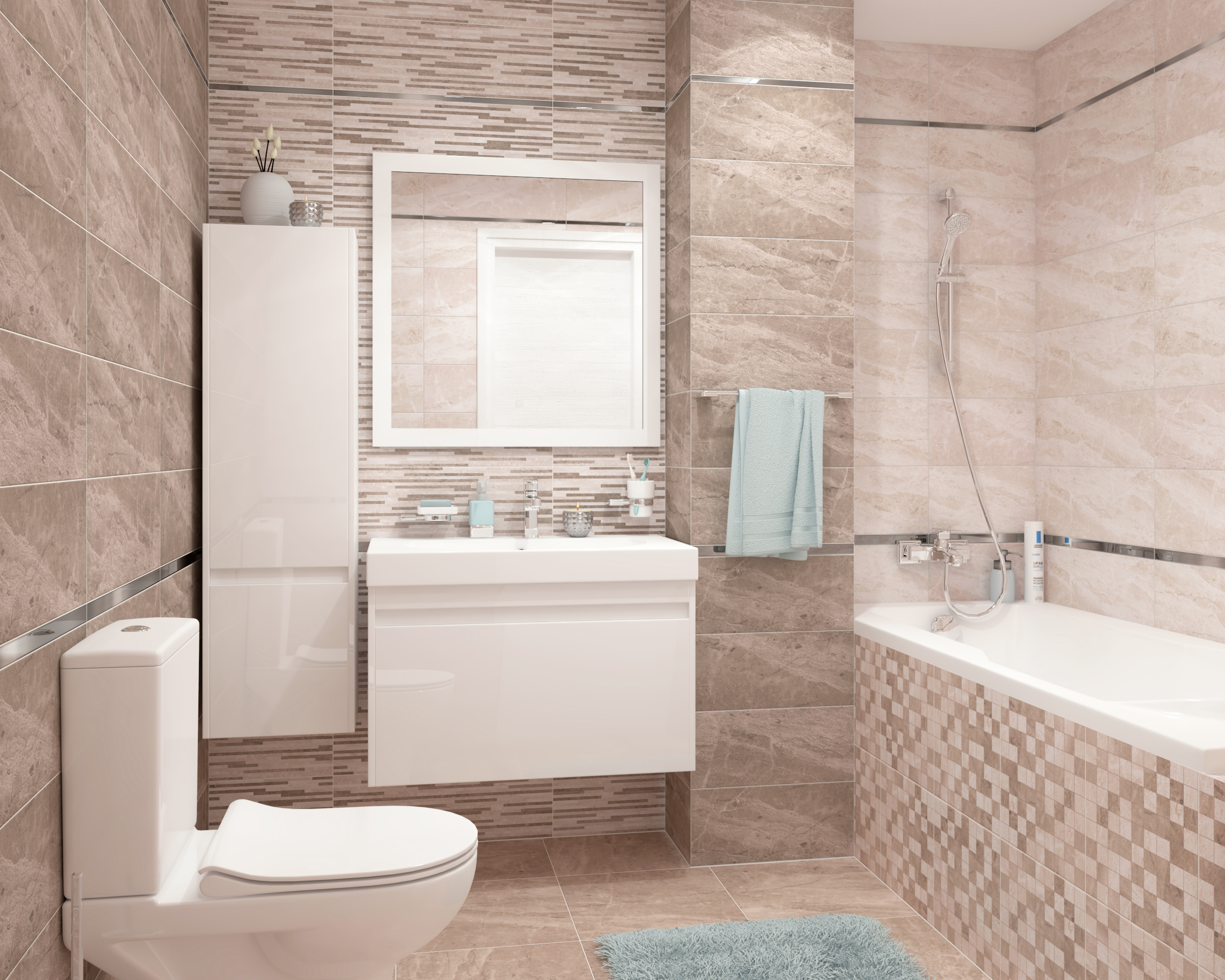 Мозаика (PGS2) Laparet Pegas коричневый+бежевый 30x30 матовый