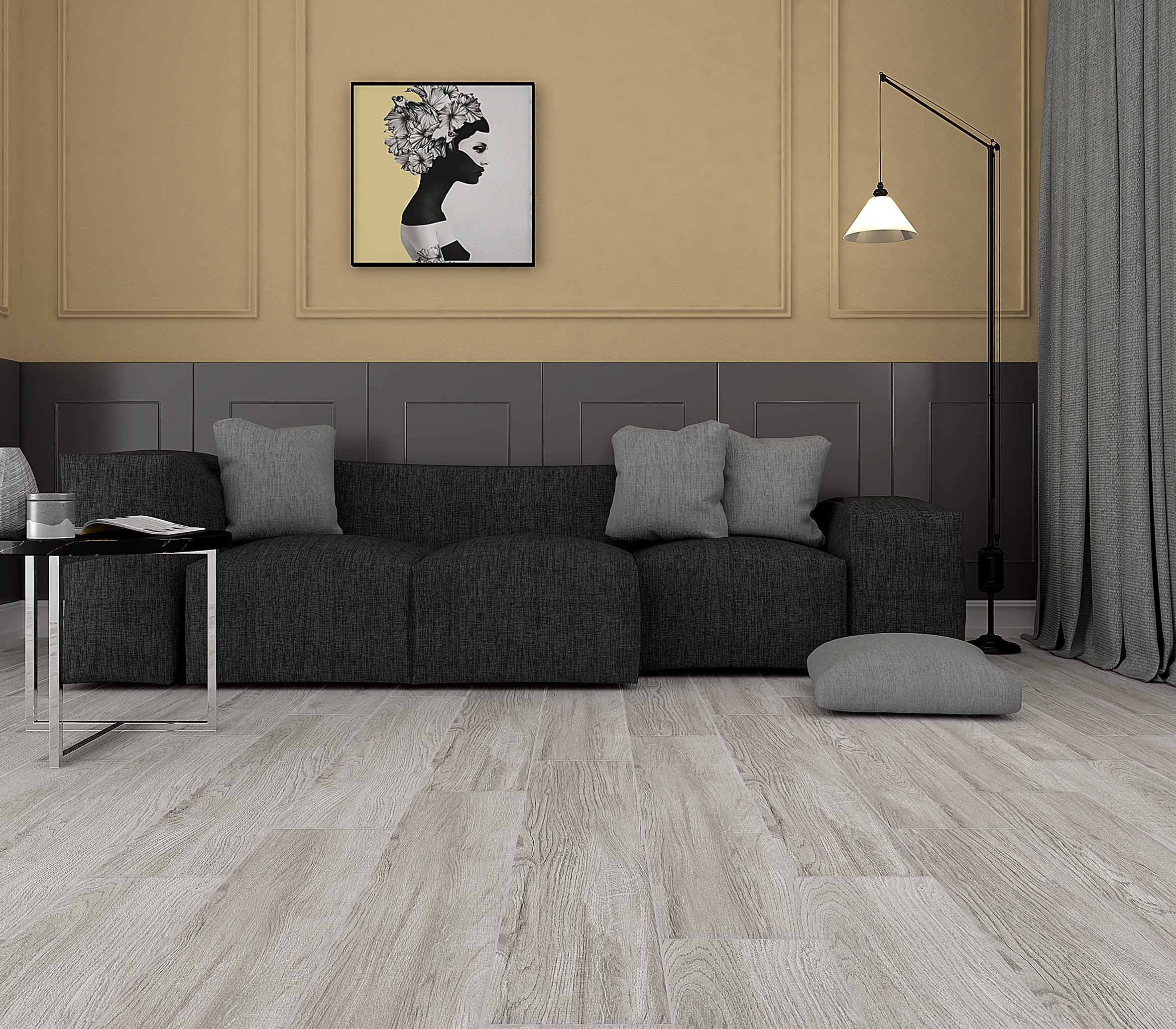 Керамогранит (SG516600R) Laparet Rainwood пепельный 20x119.5 матовый