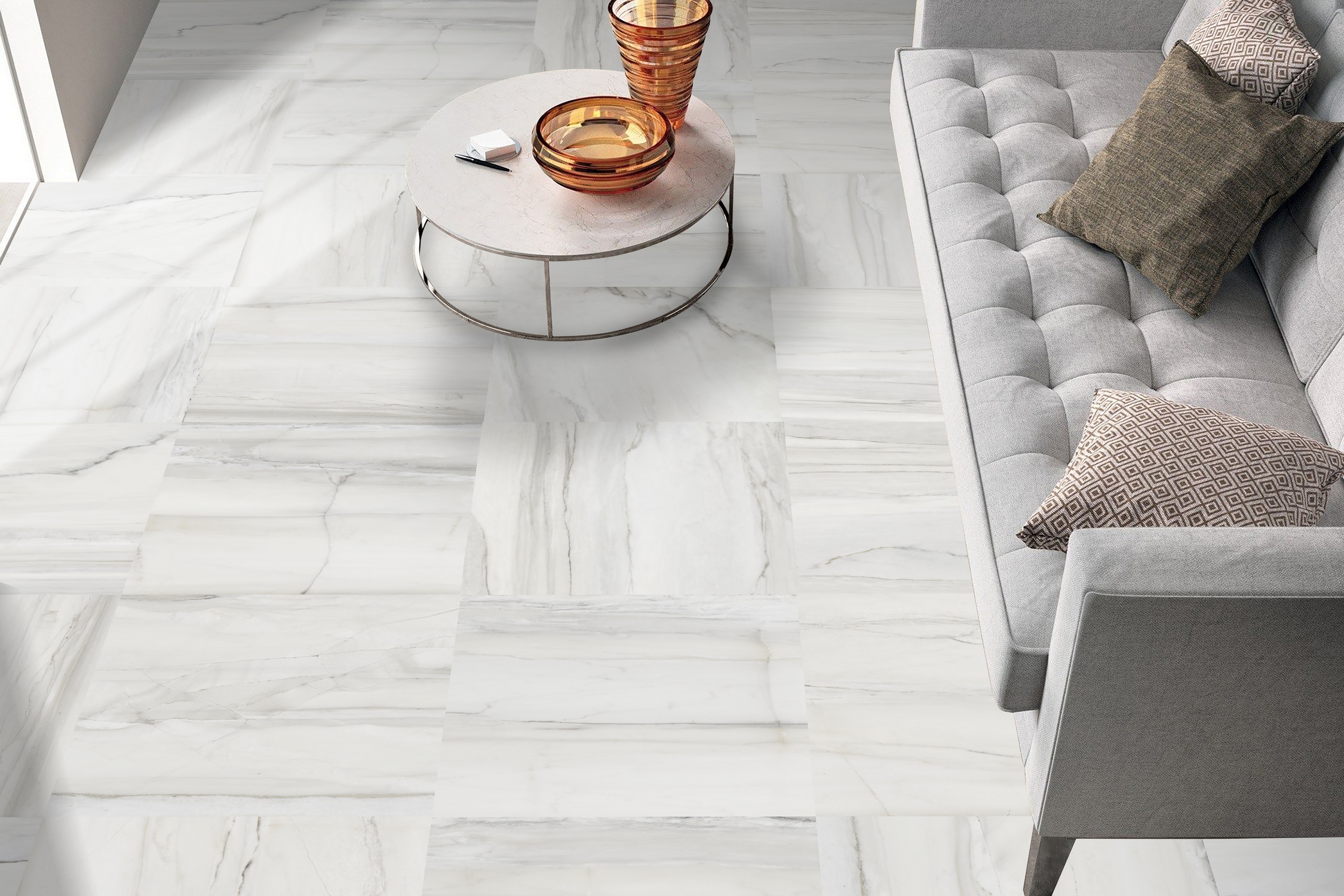 Керамогранит Пиастрелла GR06 Мрамор серо-коричневый матовый 600x600