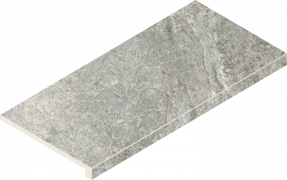 Ступень Италон Магма Сильвер угловая правая 620070002952 серый 33x60