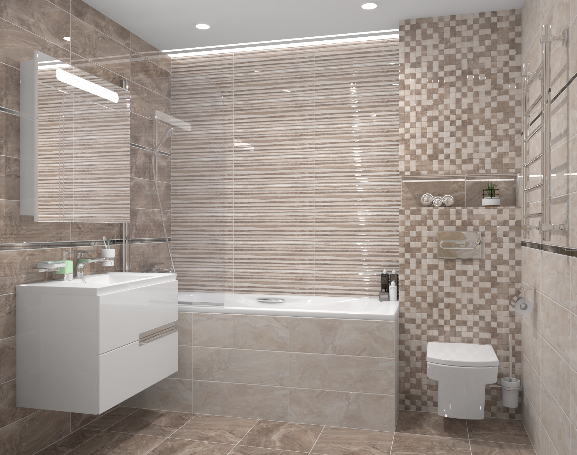 Мозаика Laparet Polaris серый 30x30 глянцевый