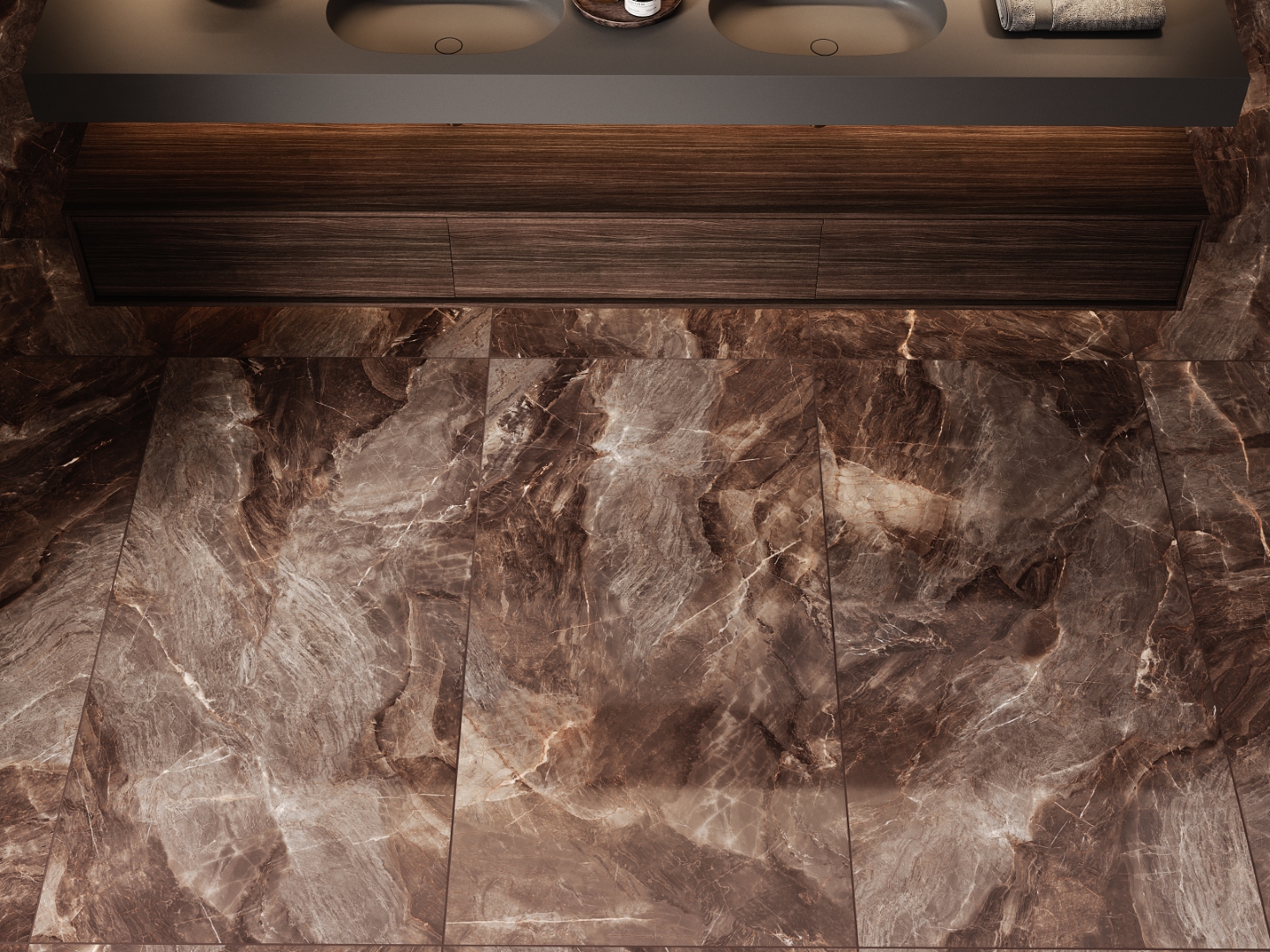Керамогранит Onlygres MOGXL4001 Marble Brown MOGXL4001/PS_NC/80x160x9R/GW бежевый 80x160