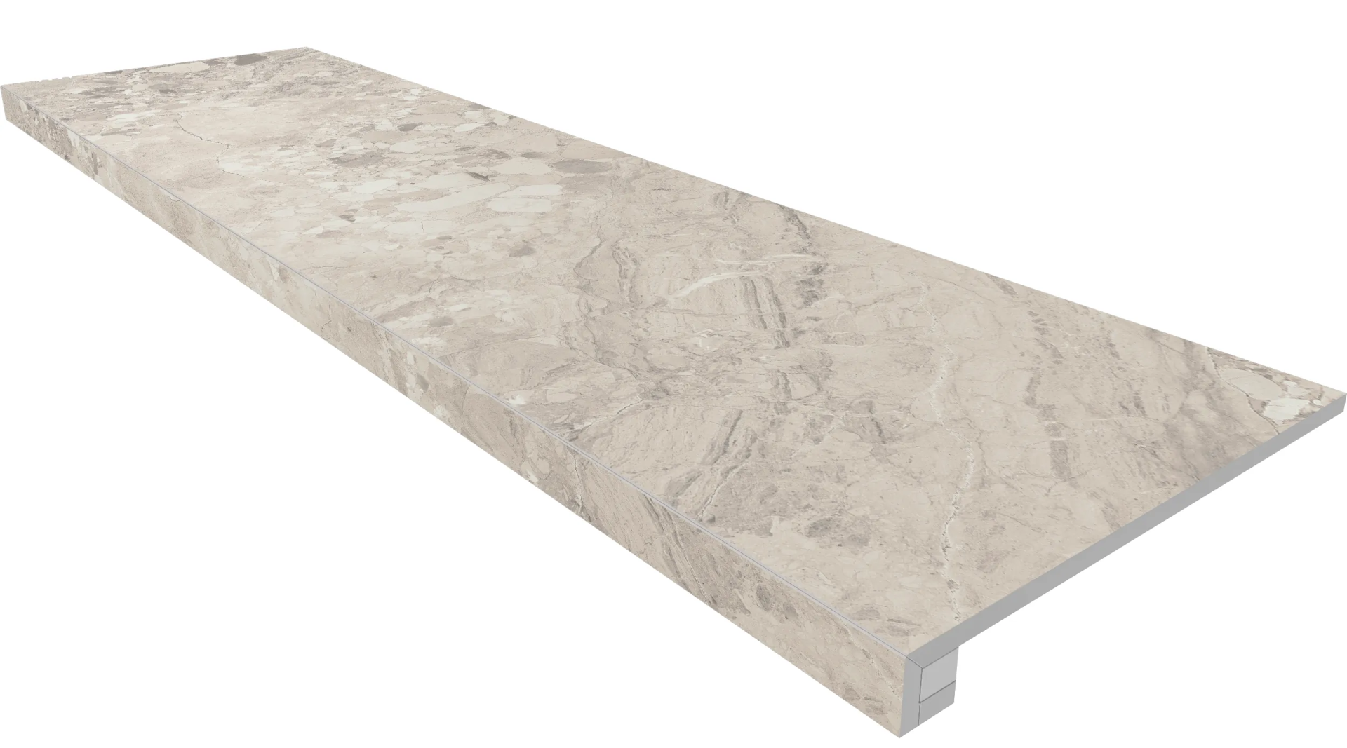 Комплект Estima OM01 Ametis Oceanmist Light Grey (Ступень 33x120 непол. прямоугол. бортик без насечек + Подступенок 14,5x120)