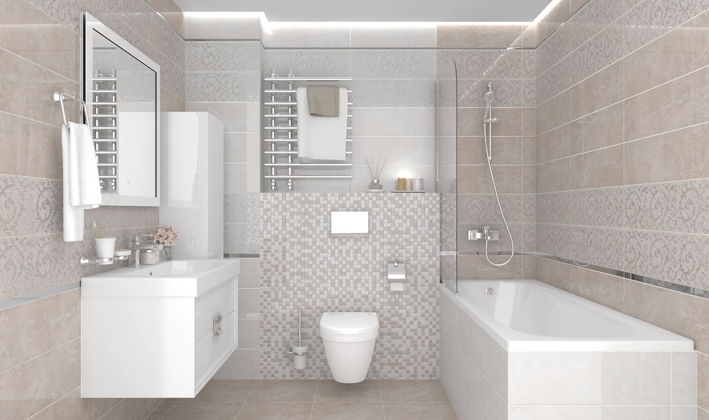 Декор (AD\B485\60012) Laparet Elektra Roma бежевый 20x60 глянцевый