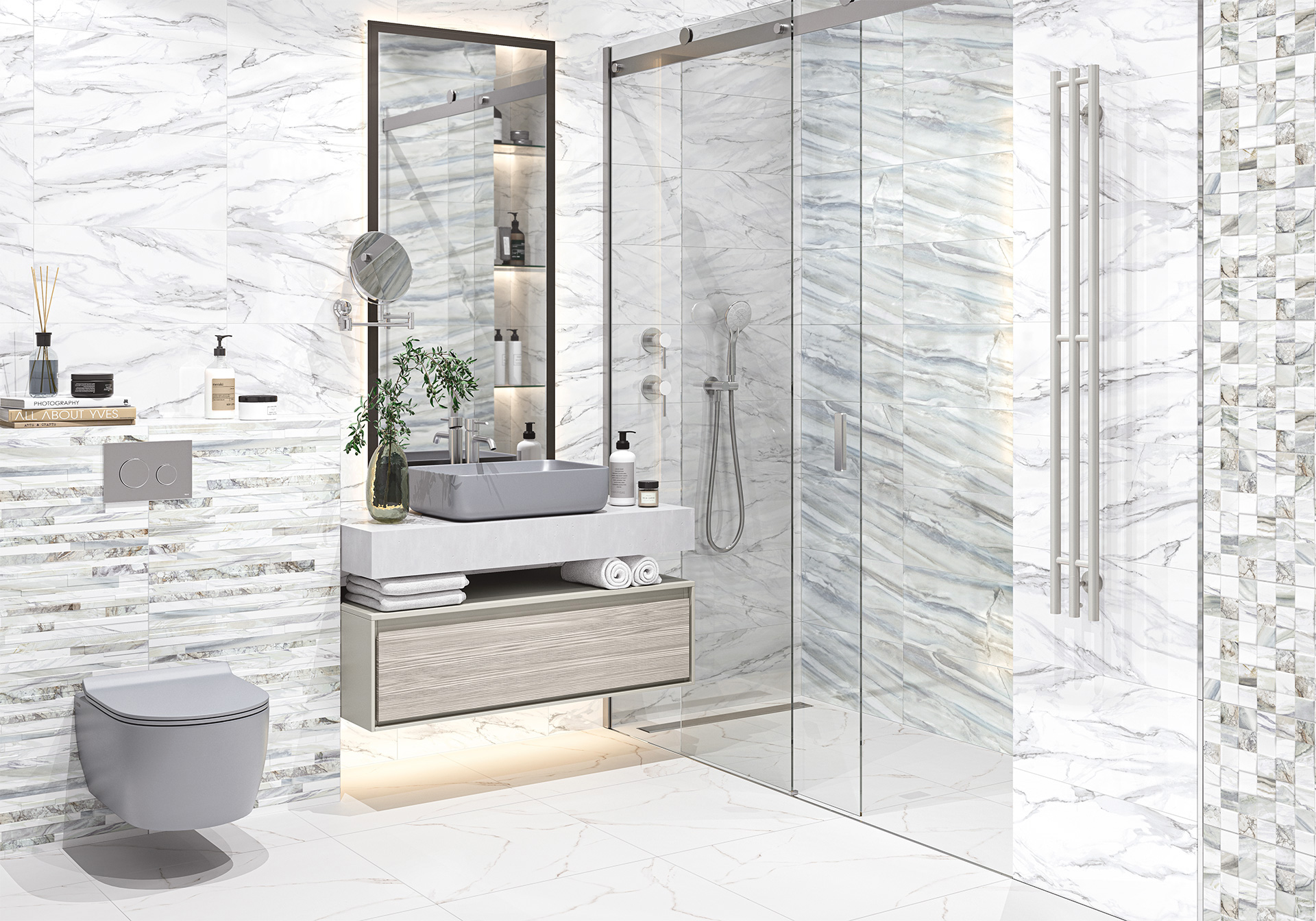 Керамическая плитка Alma Ceramica Меркюри TWU09MRC707 серый 24.9x50