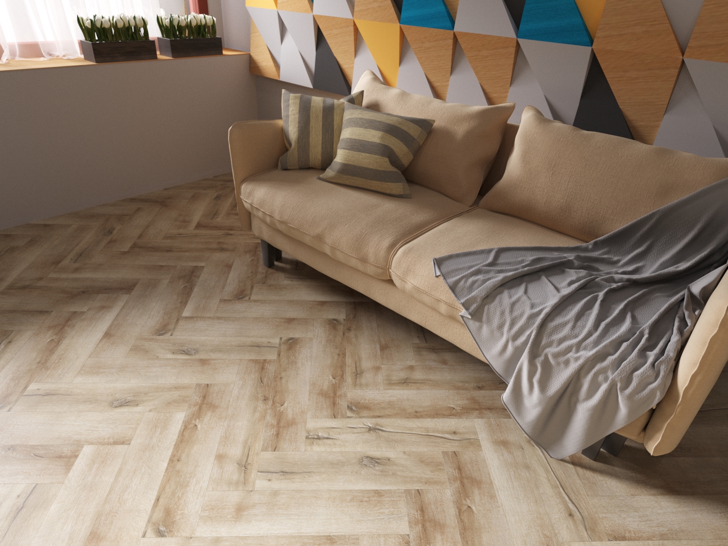 Кварцвиниловая плитка Fine Floor Craft Short Plank FF-479 Дуб Ла-Пас кварц винил напольный