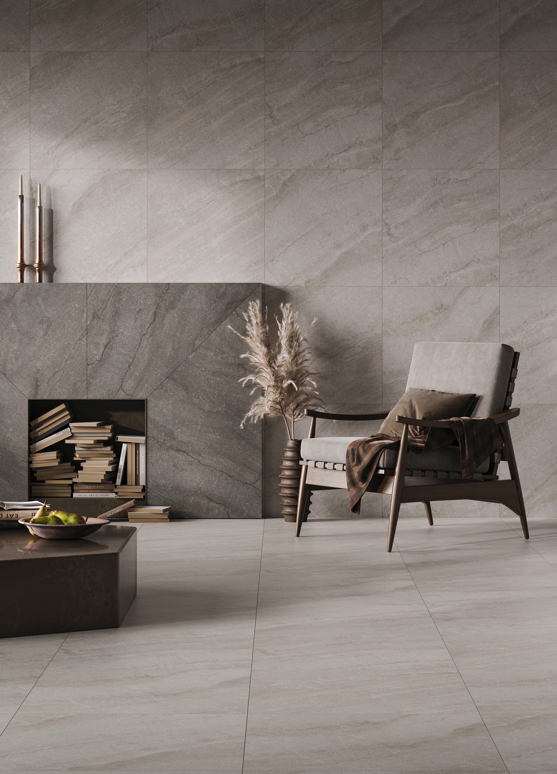 Плинтус Керранова Bereg Grey Beige K-2403/MR/p01/76x600x9 серый