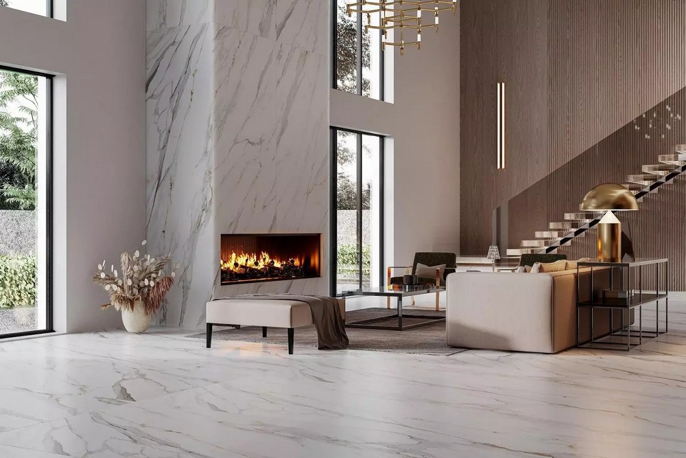 Керамогранит Kerama Marazzi SG074702R Калакатта Голд бежевый лаппатированный обрезной 119.5x320