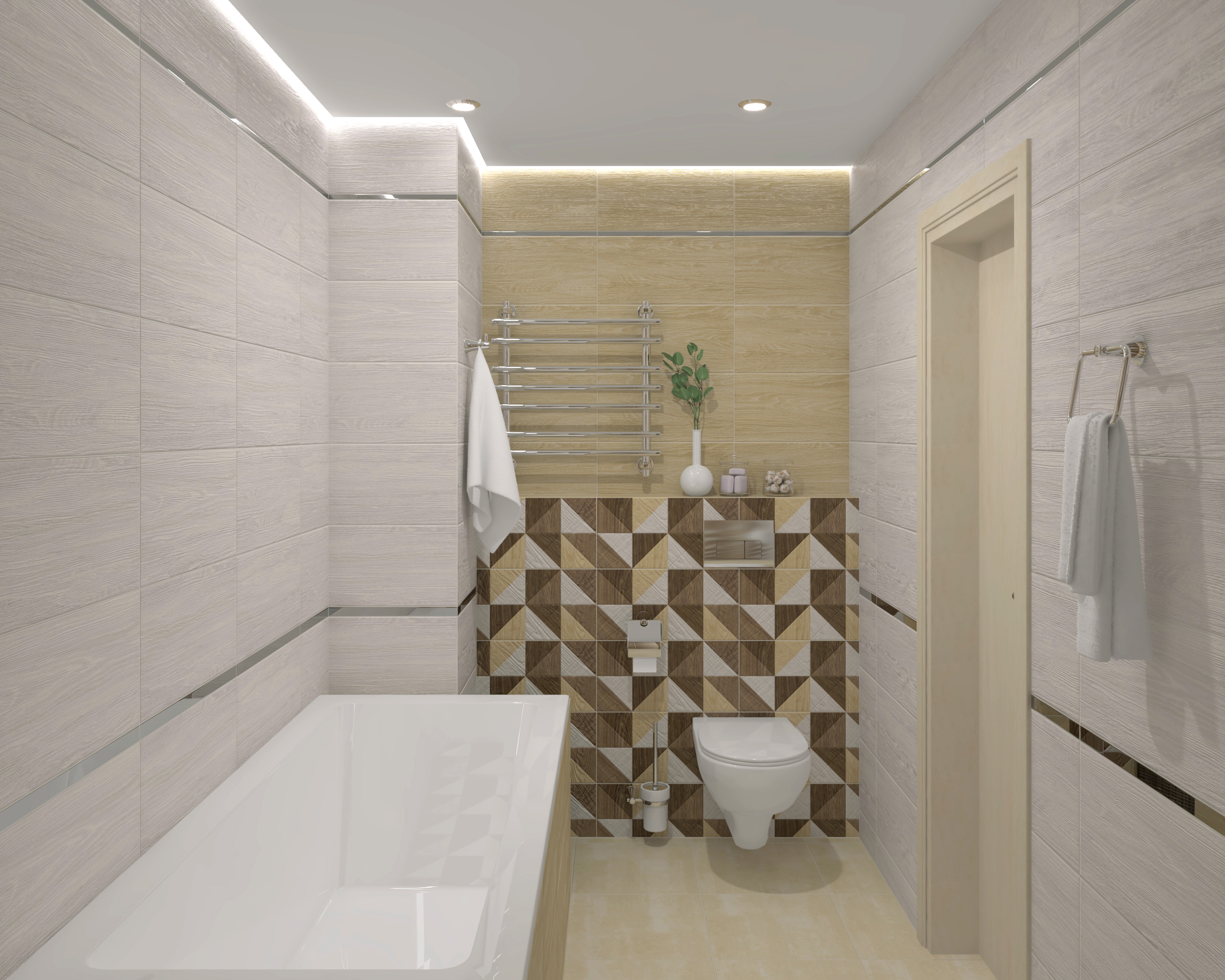 Декор (34008) Laparet Village голубой микс 25x50 матовый