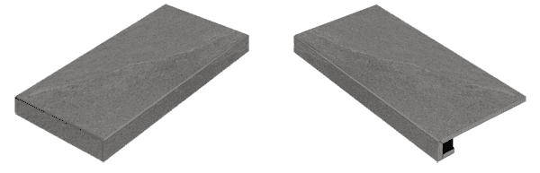 Ступень угловая левая Italon Contempora Carbon 33x60