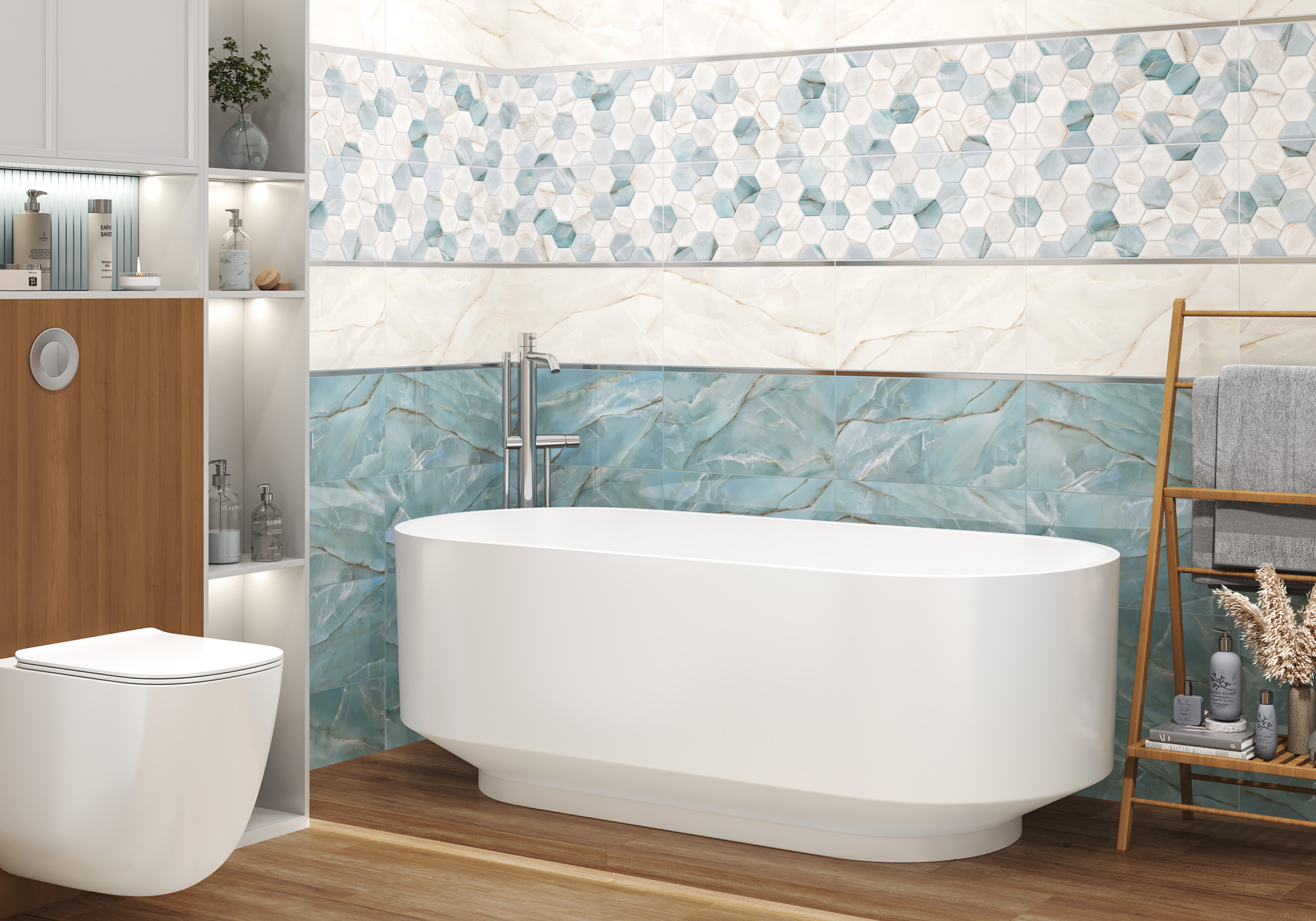 Керамическая плитка Alma Ceramica Маритайм TWU2550MRM60 бирюзовый 24.9x50