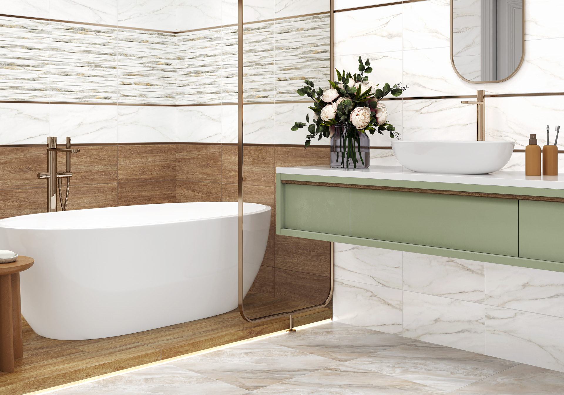 Керамическая плитка Alma Ceramica Эйфория TWU2550EPH40 бежевый 24.9x50