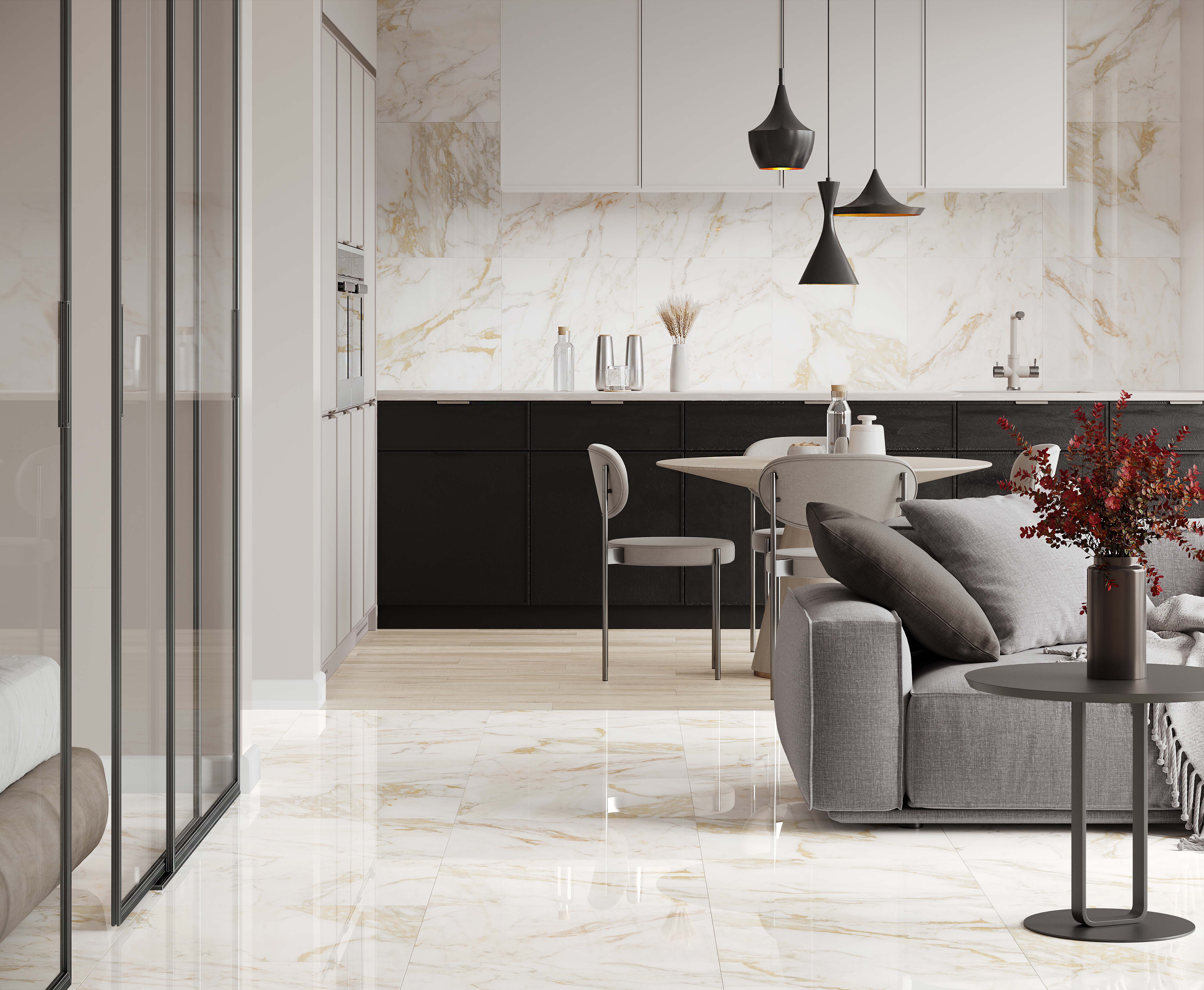 Керамогранит Laparet Calacatta Oro Золотой 60x60 матовый