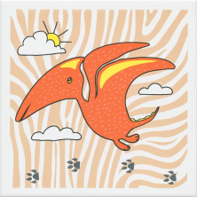 Декор Kerama Marazzi OP\A229\5009 Динозаврики 4 матовый 20x20