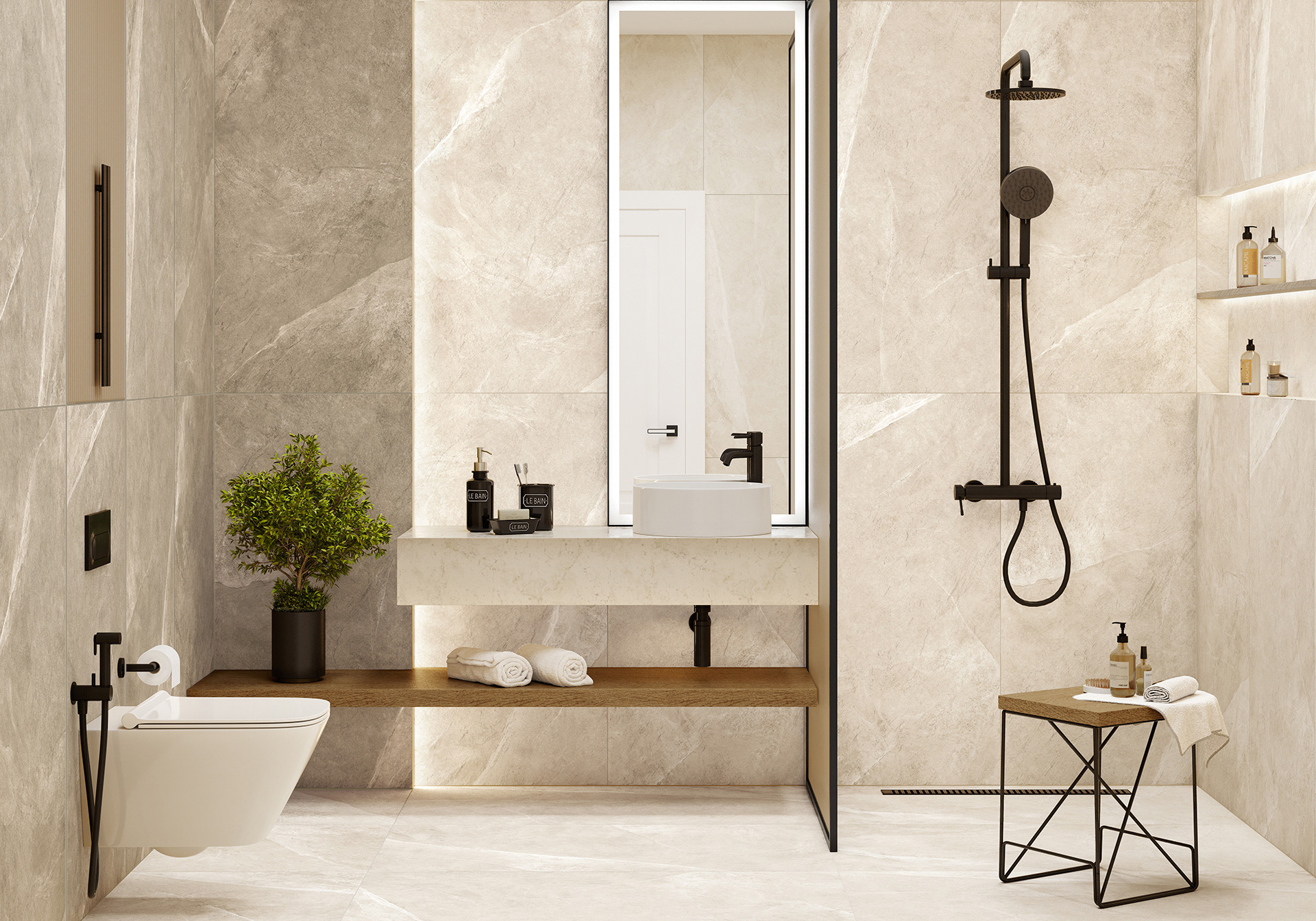 Керамогранит Alma Ceramica Базальто GFA57BST40R коричневый 57x57