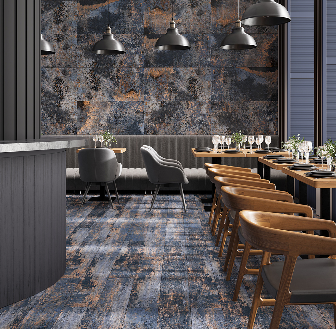 Керамогранит СтароВуд Savoy Oxido Brown Carving 20x120 коричневый