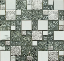 Мозаика NSmosaic MS-620 метал стекло серый 30x30