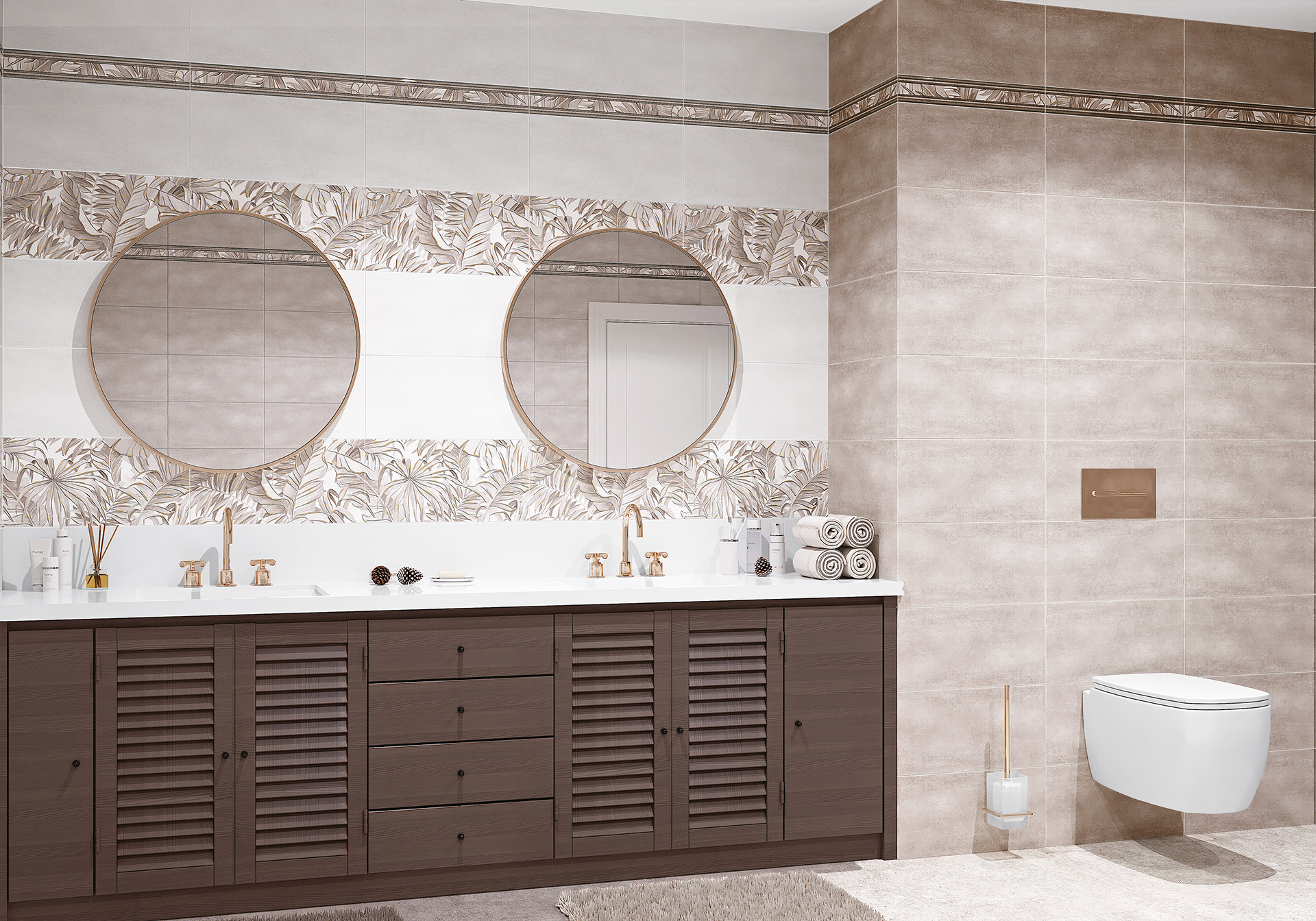 Декор Alma Ceramica Бонита DWU09BNT014 коричневый 24.9x50