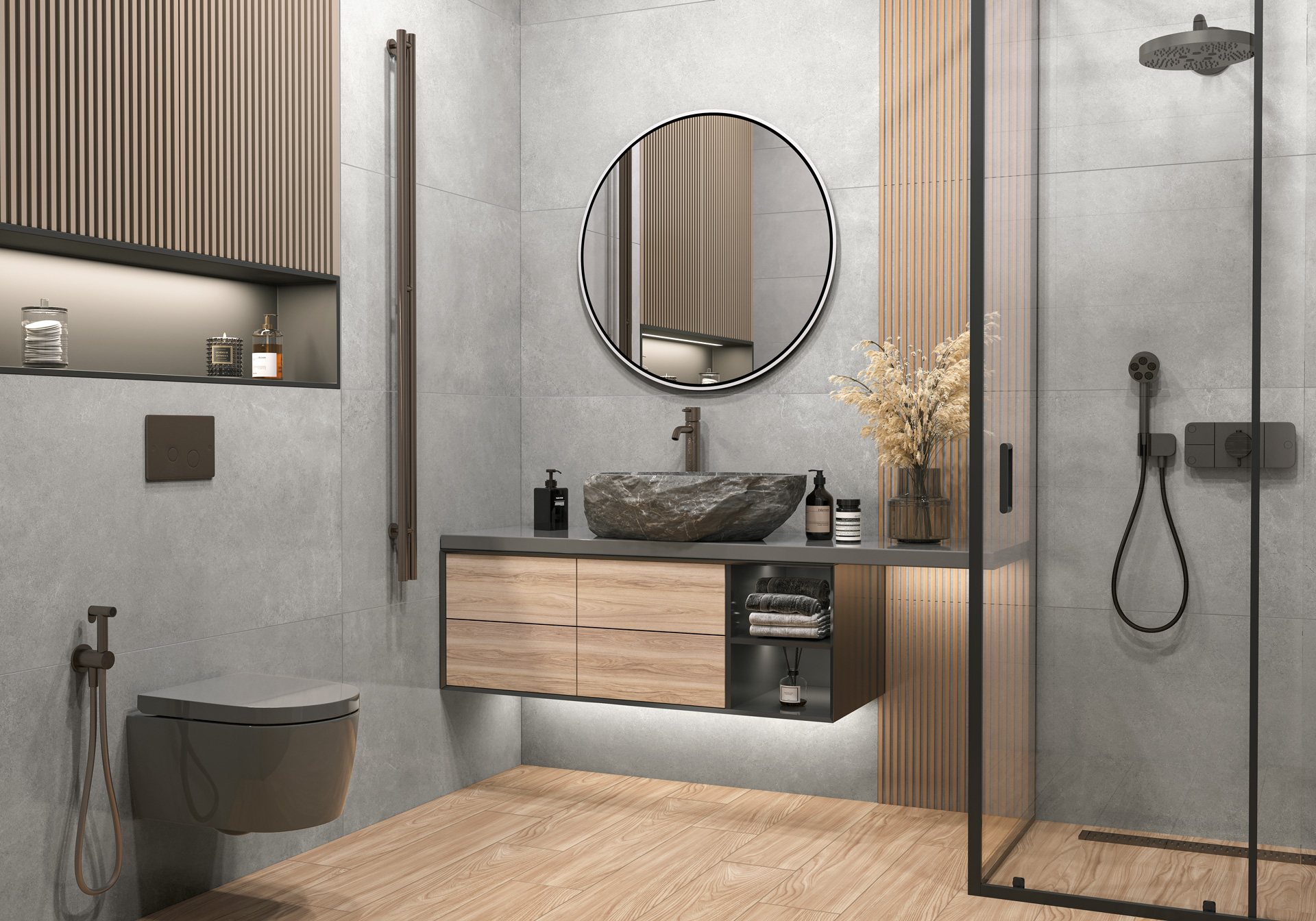 Керамогранит Artkera Group Микроцемент Силвер GP60120MIM66M серый 60x120