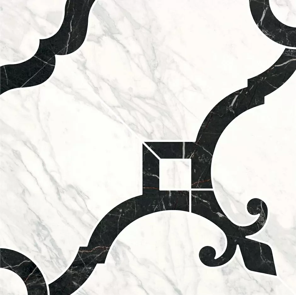 Декор Керама Марацци ID88T Фрагонар наборный белый 1/4 розона 30х30