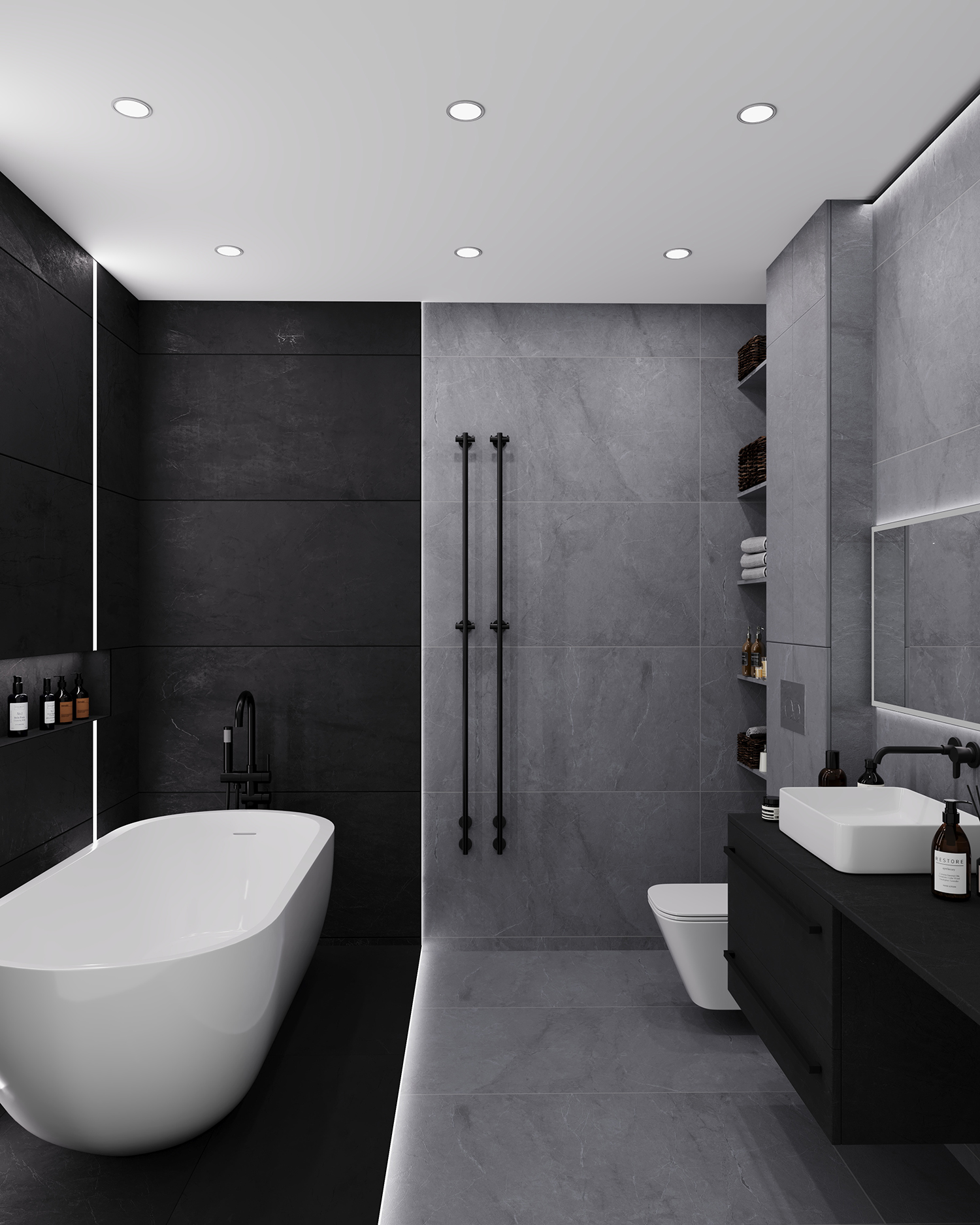 Керамогранит Старо Слим Saint-Laurent 5mm Matt 60x120 черный