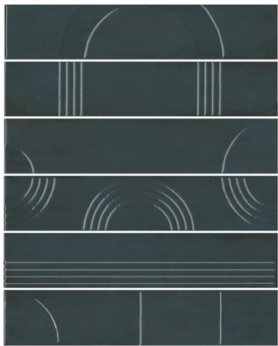 Панно Kerama Marazzi KMP3STA008RN6X Панно Мажорель зеленый темный глянцевый из 6 частей 28.5x36