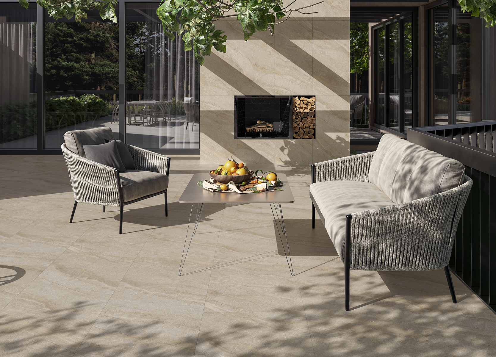 Плинтус Керранова Bereg Grey Beige K-2403/MR/p01/76x600x9 серый