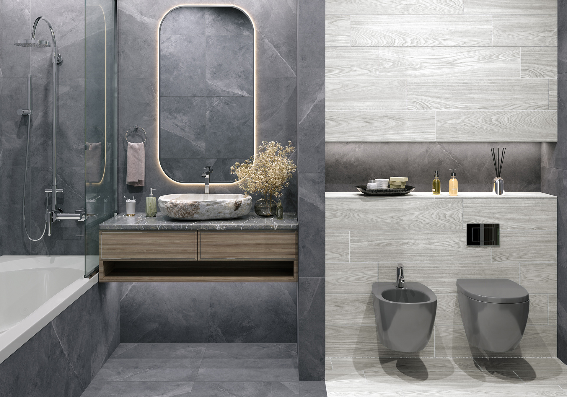 Керамогранит Alma Ceramica Андора GFA92ADR04R бежевый 20x90