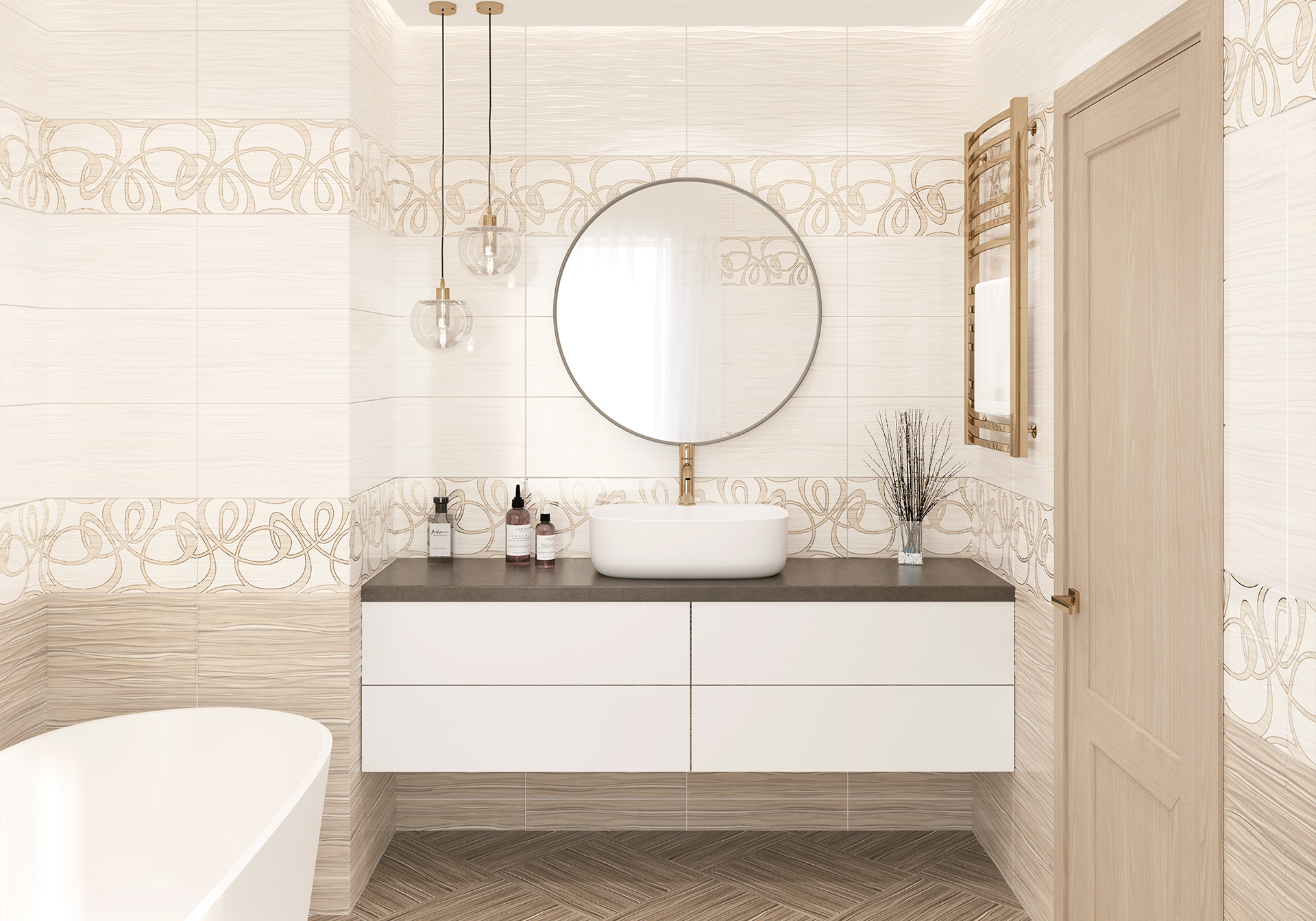 Декор Alma Ceramica Плессо DWU09PLS406 коричневый 24.9x50