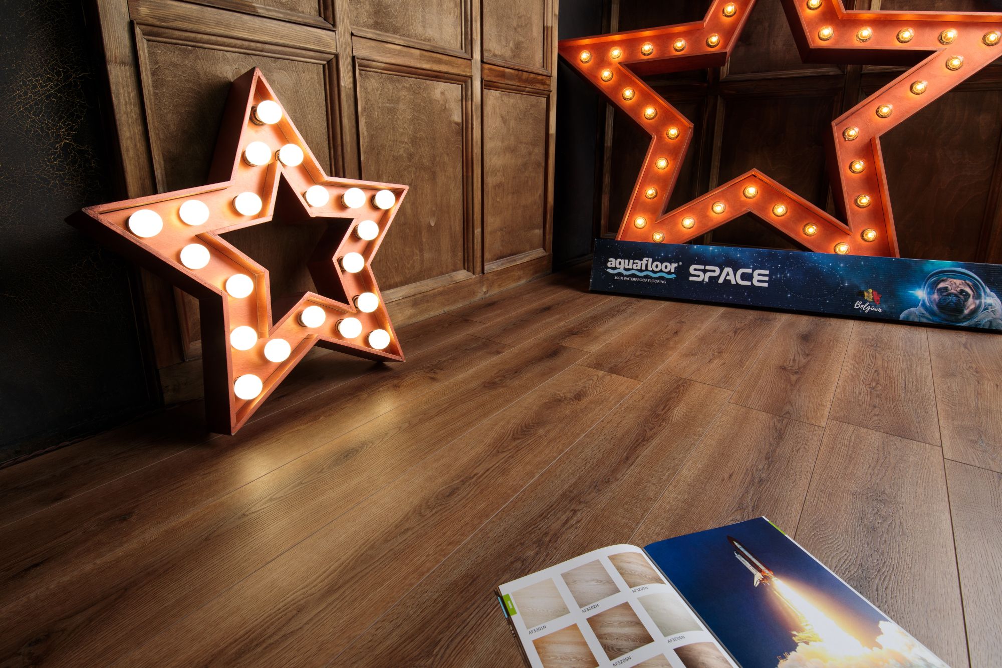 Кварцвиниловая плитка Aqua Floor Space AF4051SPC 1220x180 Дуб Светлый замковый кварц винил напольный