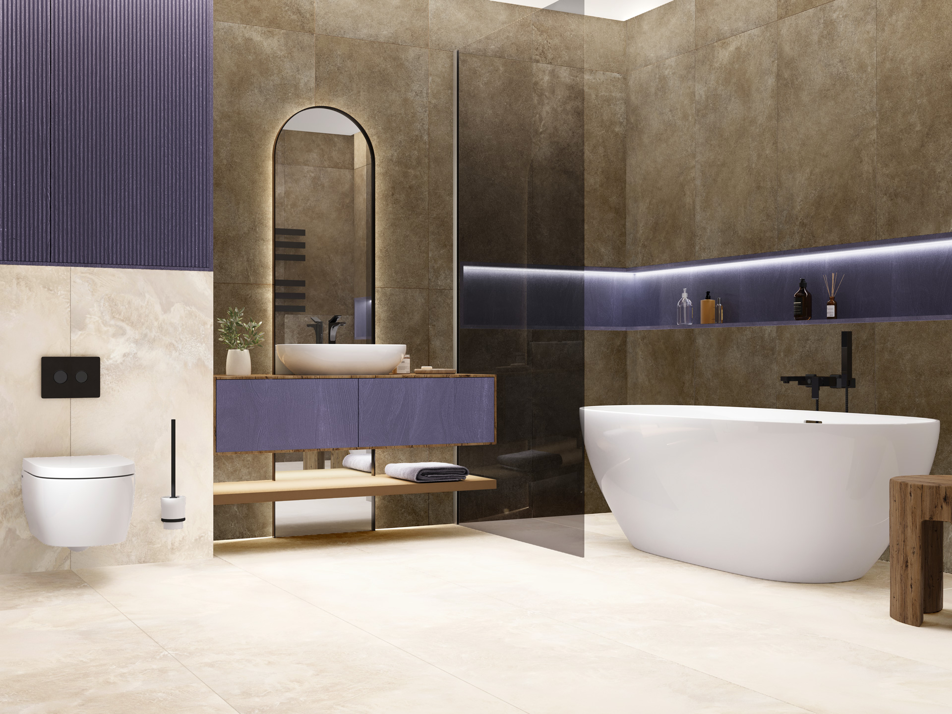 Керамогранит Artkera Group Микроцемент Силвер GP60120MIM66M серый 60x120