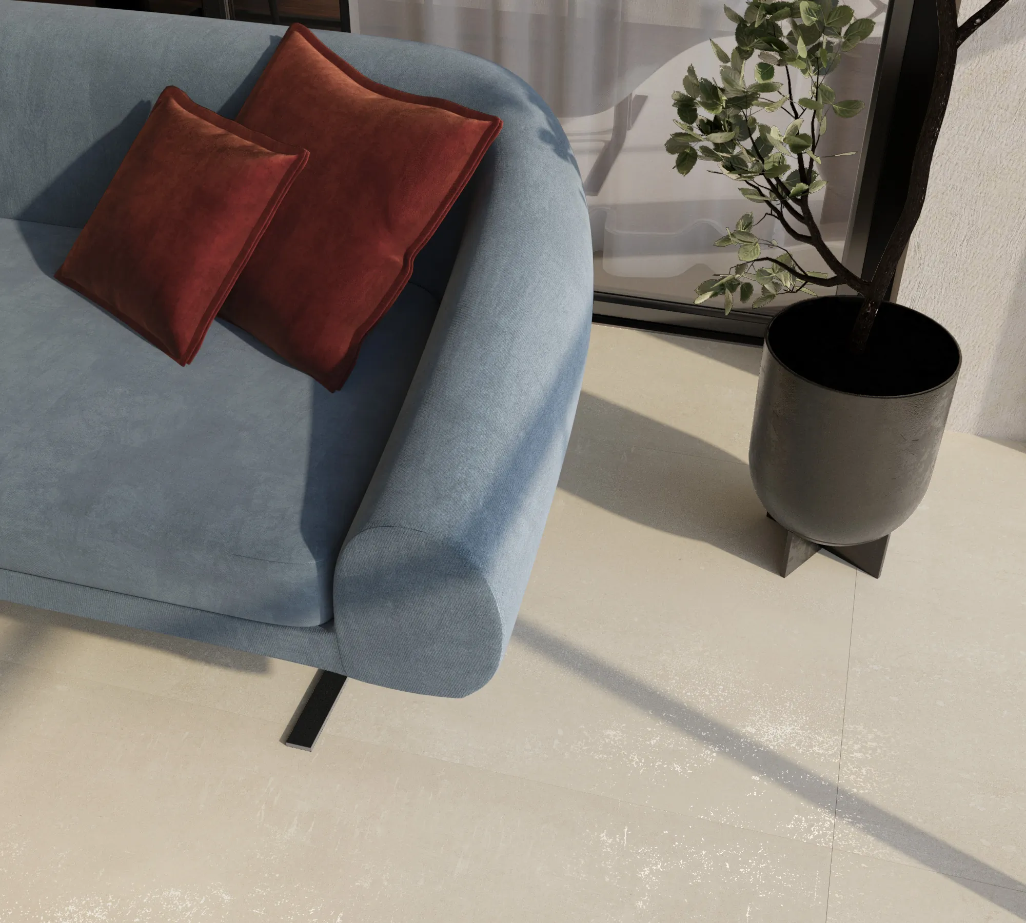 Керамогранит Креанза CZ-GL01-B Canvas Crema Matt Glossy Ink 80x160 кремовый