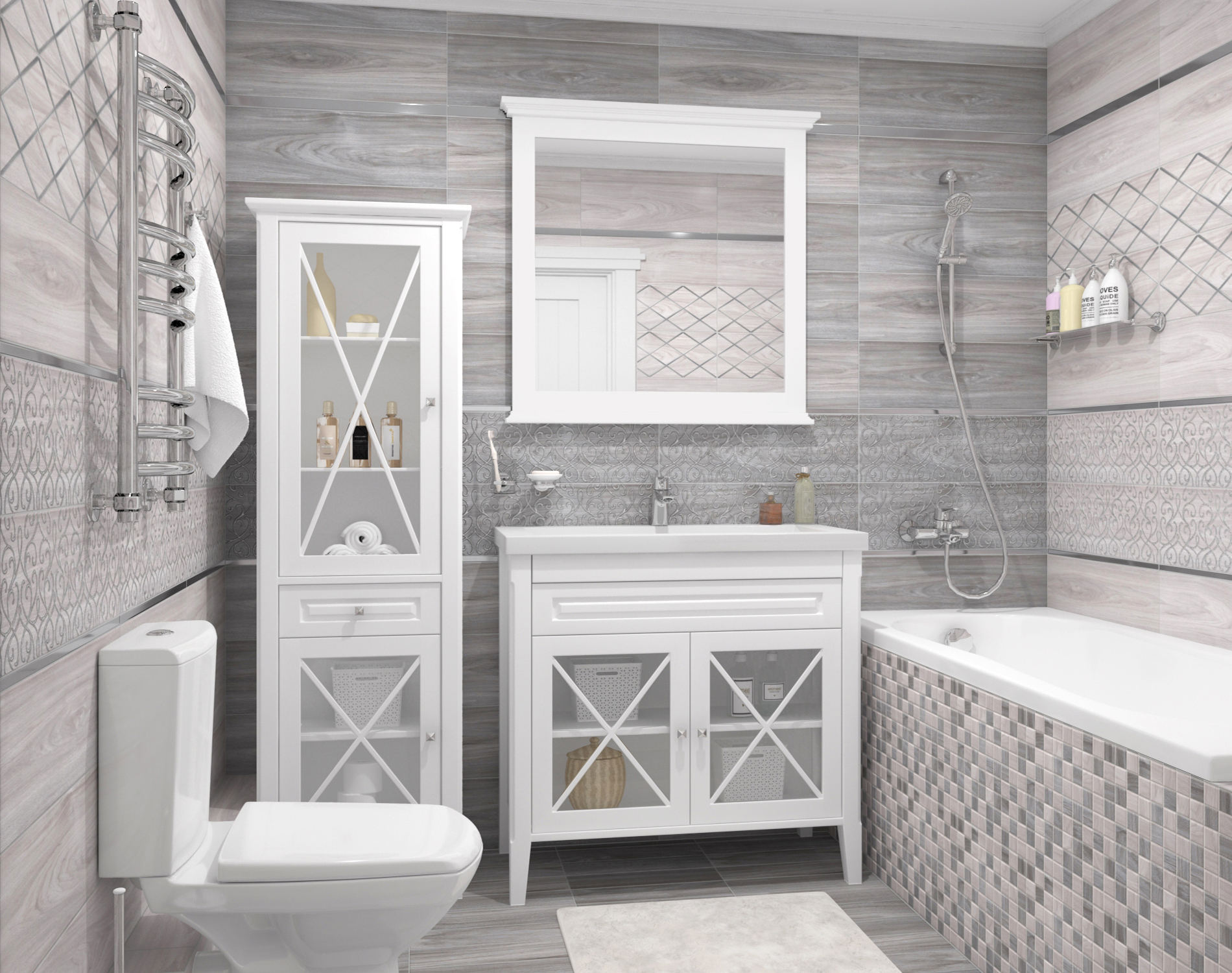 Мозаика (ENV-2) Laparet Envy коричневый+бежевый 30x30 матовый