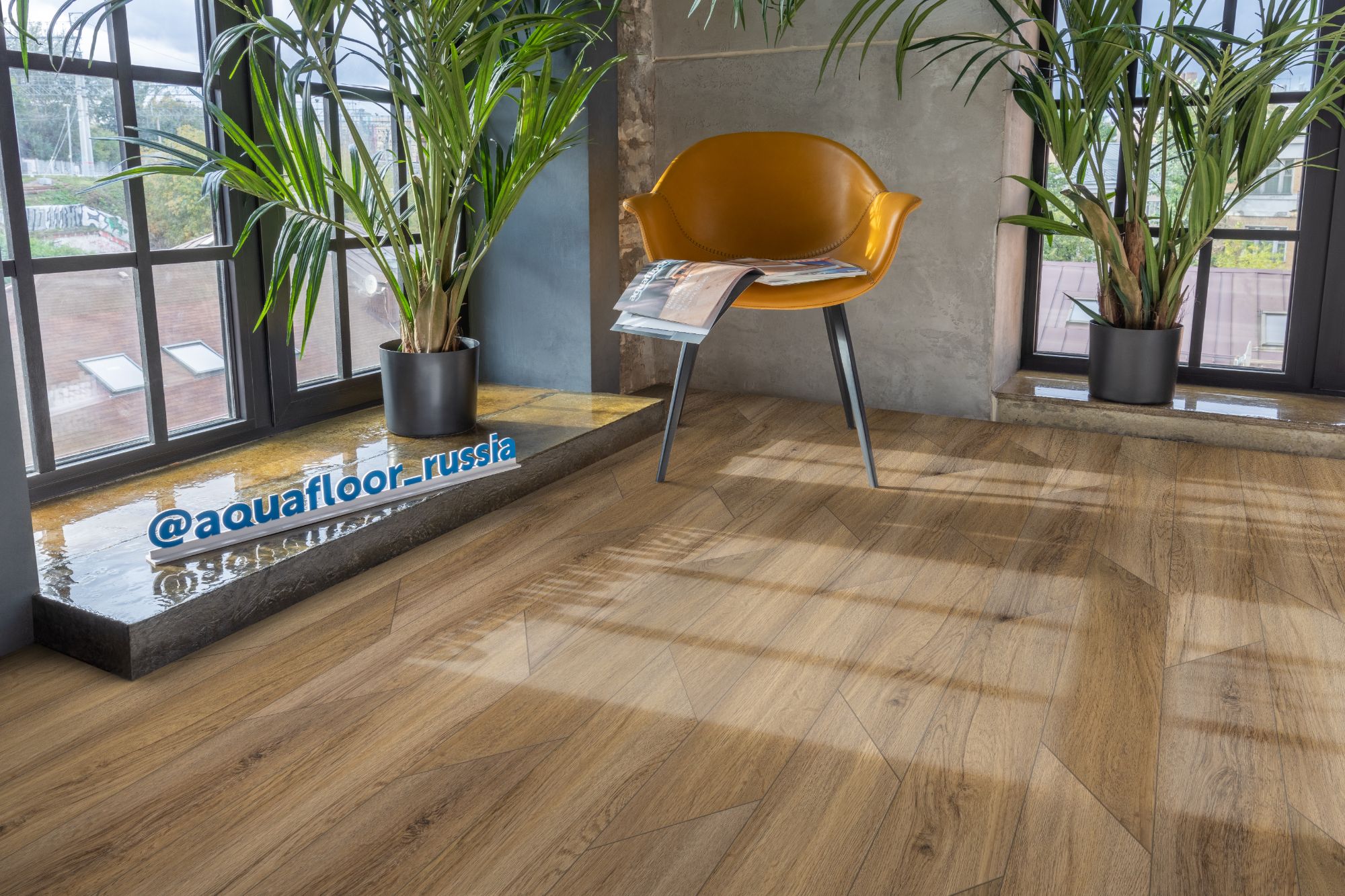 Кварцвиниловая плитка Aqua Floor Chevron Glue (Parquet) AF2555PGCh 553.7x130.5 Сосна Светлый замковый кварц винил напольный